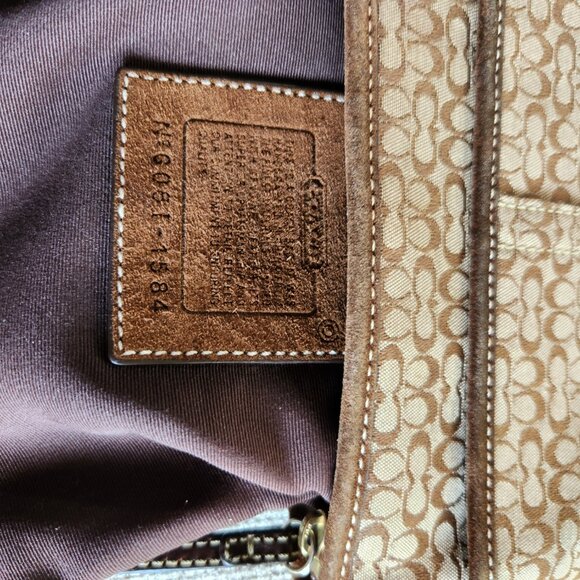 COACH 2008 Brown signature C jacquard swingpack with suede trim and brass - Picture 13 of 13